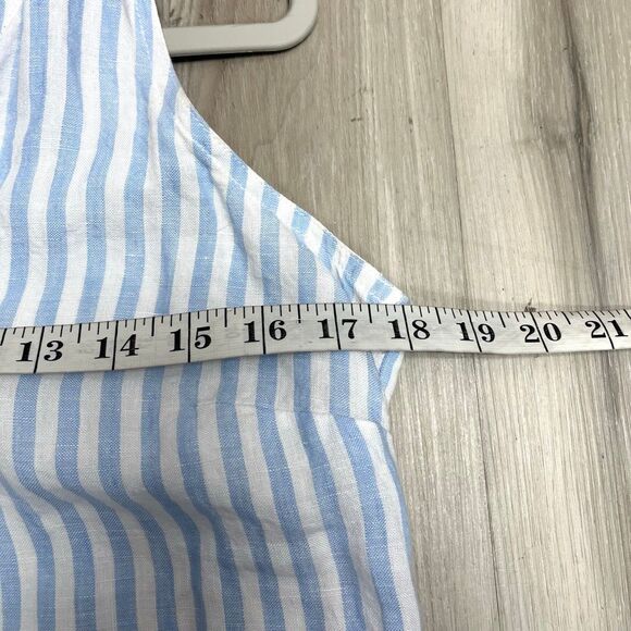 Tommy Bahama Dress Women’s S Cabana 100% Linen Blue Striped V-Neck Sleeveless Sh - Picture 6 of 7